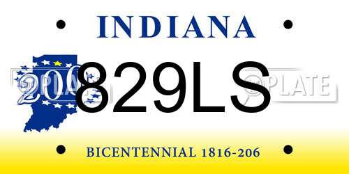 829LS Indiana License Plate