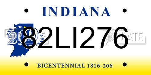 82LI276 Indiana License Plate