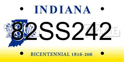 82SS242 Indiana License Plate