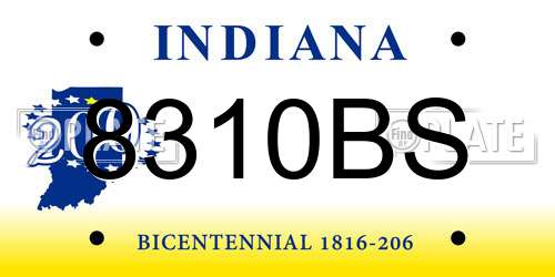 8310BS Indiana License Plate