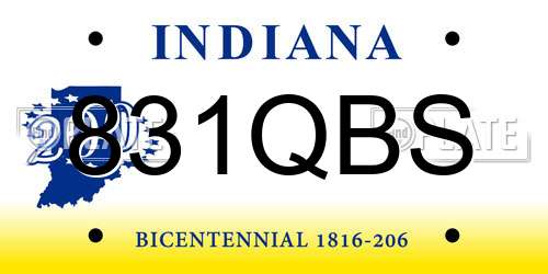 831QBS Indiana License Plate