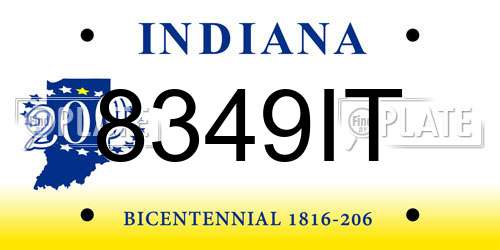8349IT Indiana License Plate