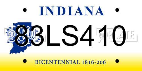 83LS410 Indiana License Plate