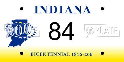 84 Indiana License Plate