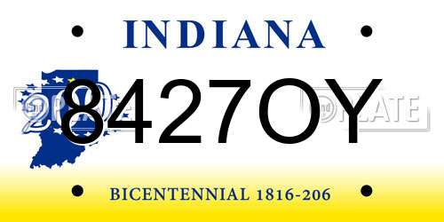 8427OY Indiana License Plate