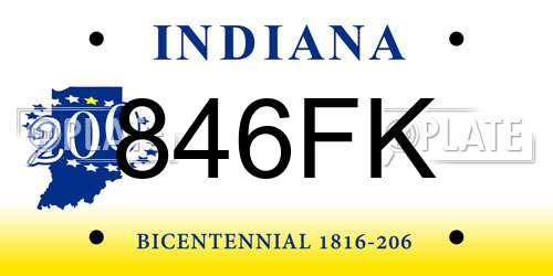 846FK Indiana License Plate