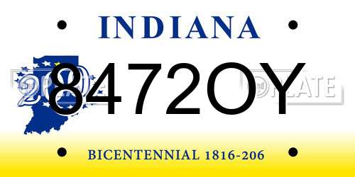 8472OY Indiana License Plate