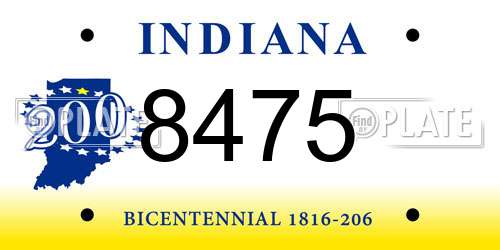 8475 Indiana License Plate