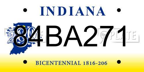 84BA271 Indiana License Plate
