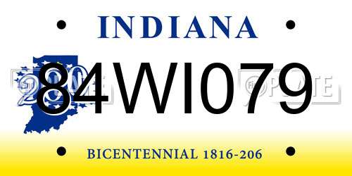 84WI079 Indiana License Plate