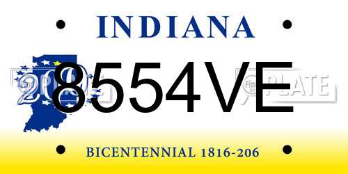8554VE Indiana License Plate
