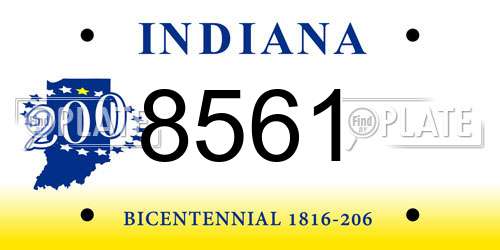 8561 Indiana License Plate