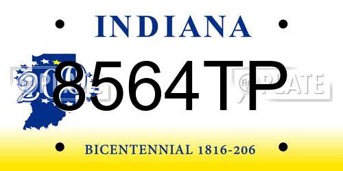 8564TP Indiana License Plate