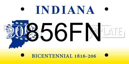 856FN Indiana License Plate