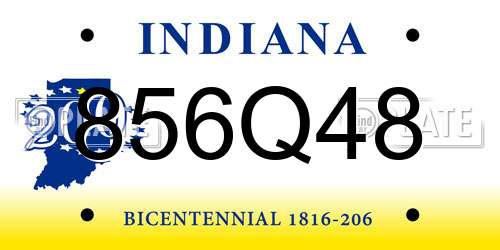 856Q48 Indiana License Plate