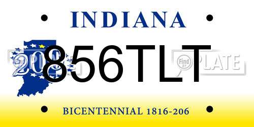 856TLT Indiana License Plate