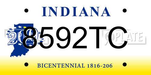8592TC Indiana License Plate