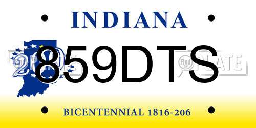 859DTS Indiana License Plate