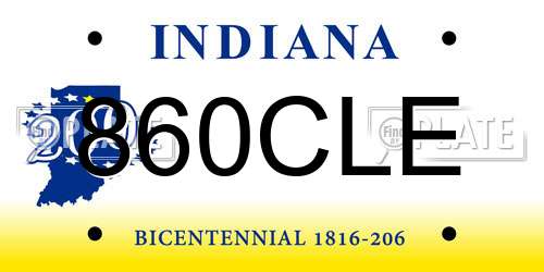 860CLE Indiana License Plate