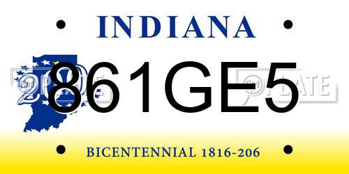 861GE5 Indiana License Plate