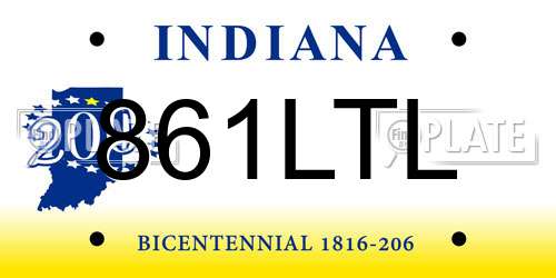 861LTL Indiana License Plate