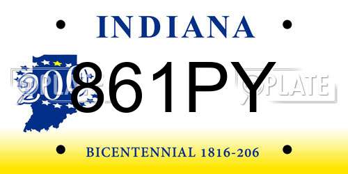 861PY Indiana License Plate