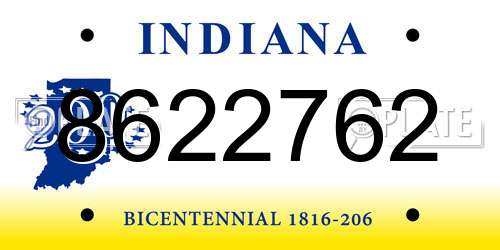 8622762 Indiana License Plate