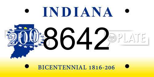 8642 Indiana License Plate