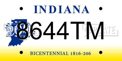 8644TM Indiana License Plate