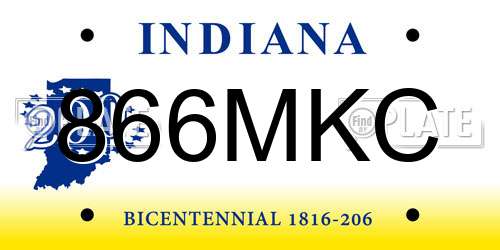 866MKC Indiana License Plate