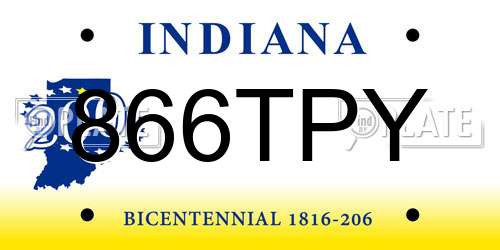 866TPY Indiana License Plate