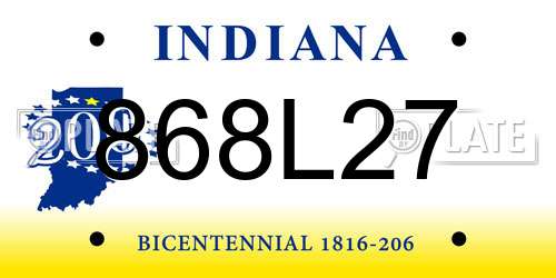 868L27 Indiana License Plate