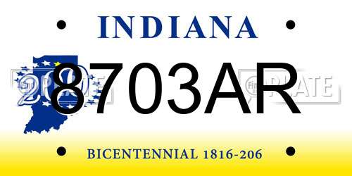 8703AR Indiana License Plate