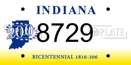 8729 Indiana License Plate
