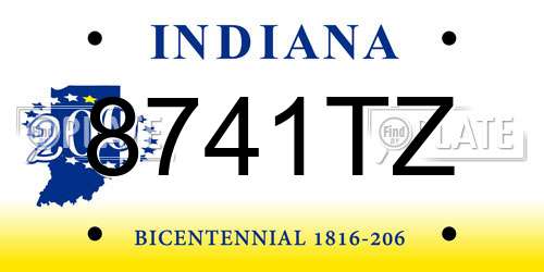 8741TZ Indiana License Plate