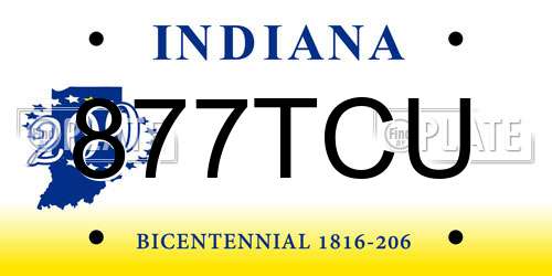 877TCU Indiana License Plate