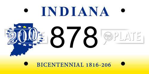 878 Indiana License Plate