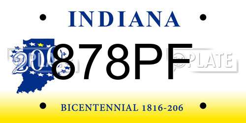 878PF Indiana License Plate