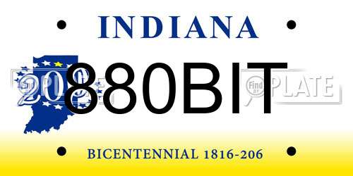 880BIT Indiana License Plate