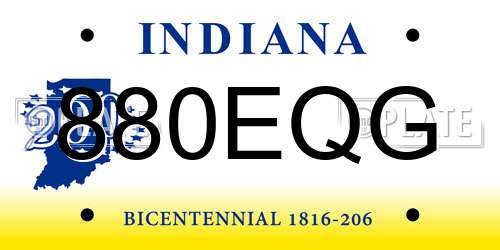 880EQG Indiana License Plate