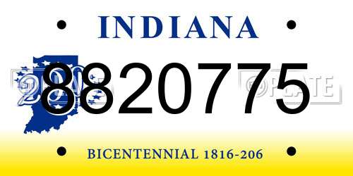 8820775 Indiana License Plate