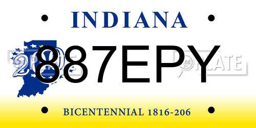 887EPY Indiana License Plate