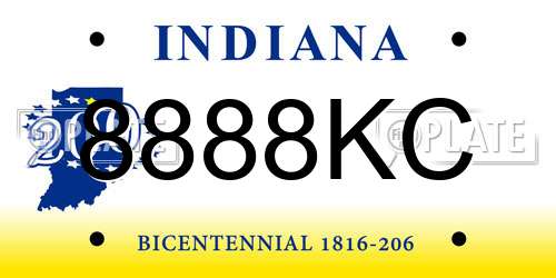 8888KC Indiana License Plate
