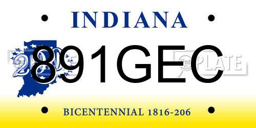 891GEC Indiana License Plate