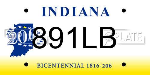 891LB Indiana License Plate