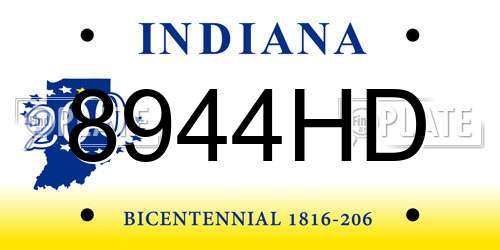 8944HD Indiana License Plate