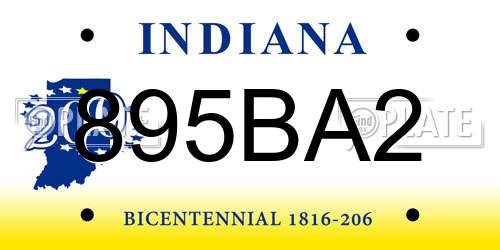895BA2 Indiana License Plate
