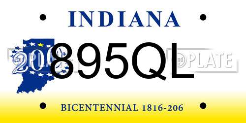 895QL Indiana License Plate