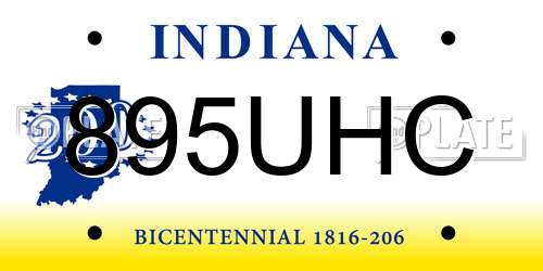 895UHC Indiana License Plate