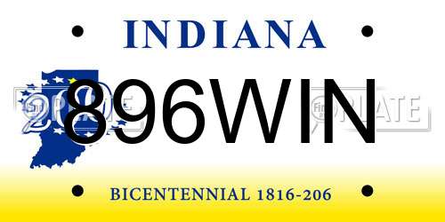 896WIN Indiana License Plate